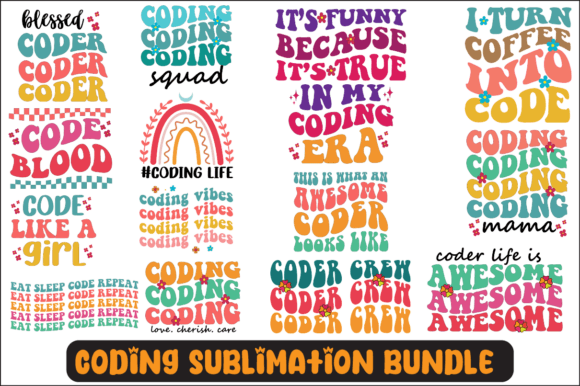 Coding SVG Sublimation Design Bundle for Crafts & Graphics