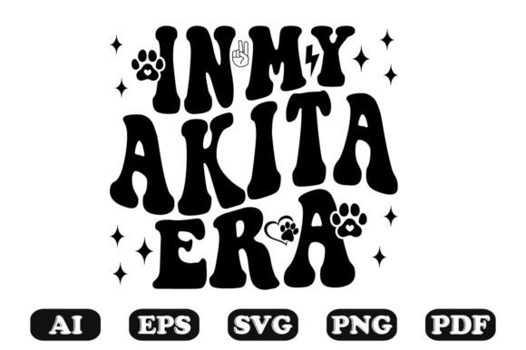 In My Akita Era Wavy SVG T-shirt: Graphics for Crafts