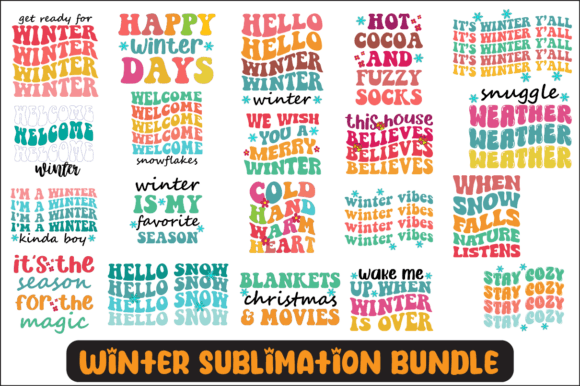 Winter SVG Sublimation Design Bundle
